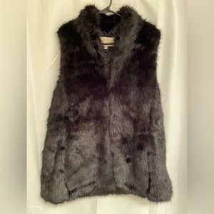 Banana Republic black faux fur vest